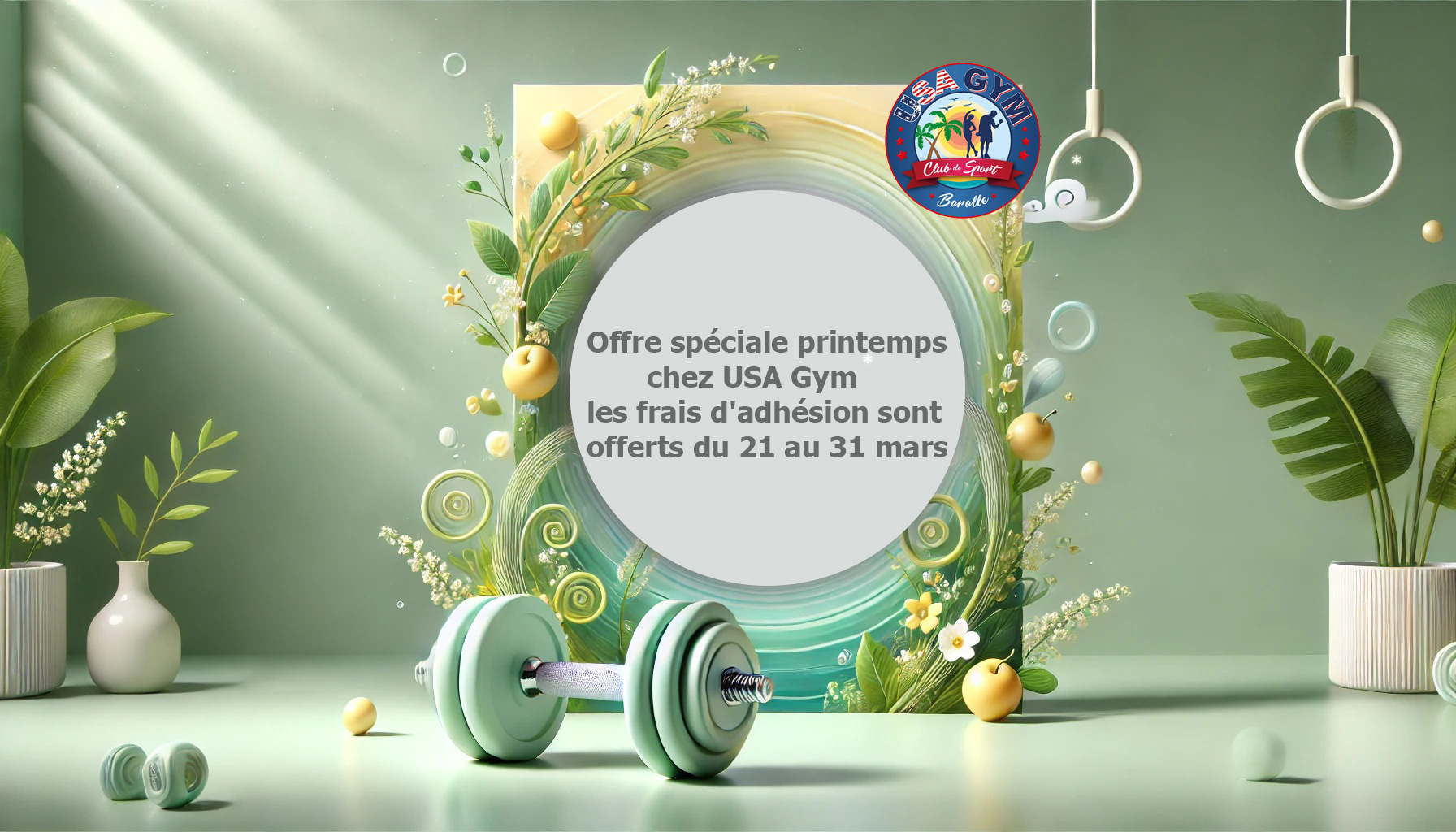 Offre spéciale printemps chez USA Gym : les frais d'adhésion sont offerts du 21 au 31 mars